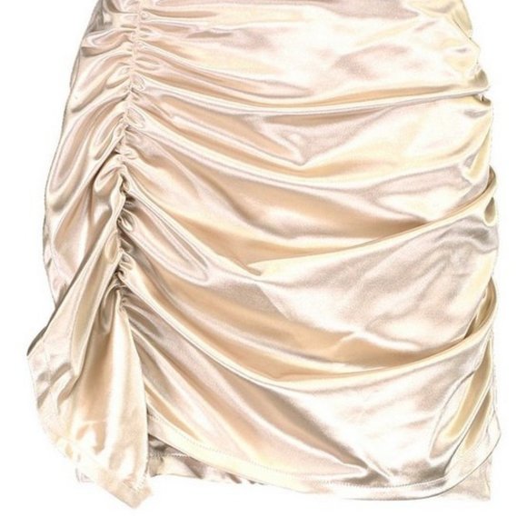 Boohoo - Ruched Satin Ruffle Mini Skirt - Picture 2 of 2